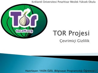 Çevrimiçi Gizlilik
Kırklareli Üniversitesi Pınarhisar Meslek Yüksek Okulu
Hazırlayan: YASİN ÖZEL (Bilgisayar Programcılığı Öğrencisi )
 