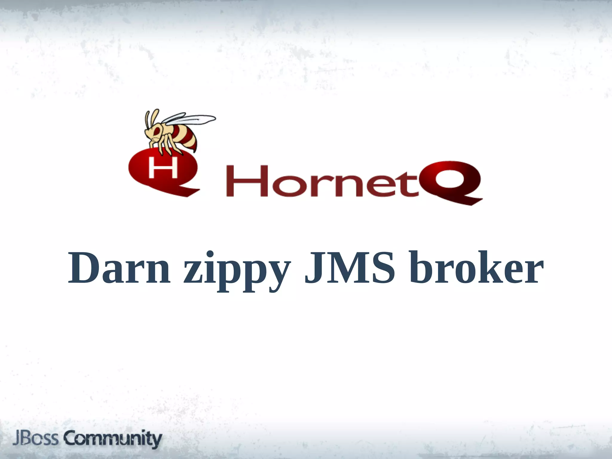 Darn  zippy  JMS  broker
 