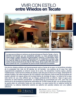 Casa entre Viñedos - Torre Azul en Rancho Tecate