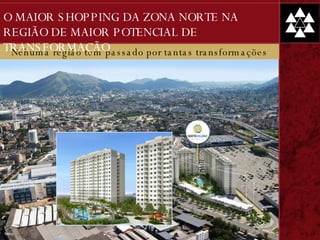 Nehuma região tem passado por tantas transformações O MAIOR SHOPPING DA ZONA NORTE NA REGIÃO DE MAIOR POTENCIAL DE TRANSFORMAÇÃO 