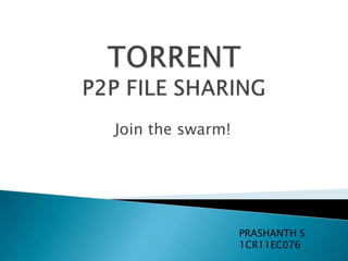 Join the swarm!
PRASHANTH S
1CR11EC076
 