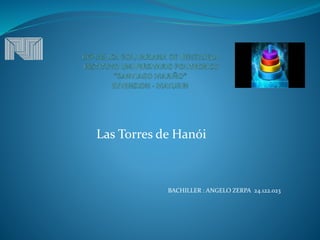 Las Torres de Hanói
BACHILLER : ANGELO ZERPA 24.122.023
 