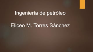 Ingeniería de petróleo
Eliceo M. Torres Sánchez
 