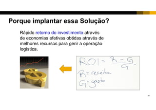 22
• Problema:
• Improdutividade na operações de descarga nos almoxarifados de produção da fábrica em SBC
• Atrasos nas entregas de fornecedores comprometendo o just-in-time de produção
• Frota da JSL.
• Solução:
• Mapeamento de pontos de controle no polígono georeferenciado da fábrica.
• Controle de agendamento de entradas e saídas (fornecedor e fábrica).
• Monitoramento de rotas de suprimento de cada fornecedor (desvios e paradas).
• Resultados:
• > pontualidade e produtividade no inbound da fábrica
• Redução de caminhões e de tempos nas operações (por almoxarifado) de suprimento.
Cliente: Mercedes-Benz
 