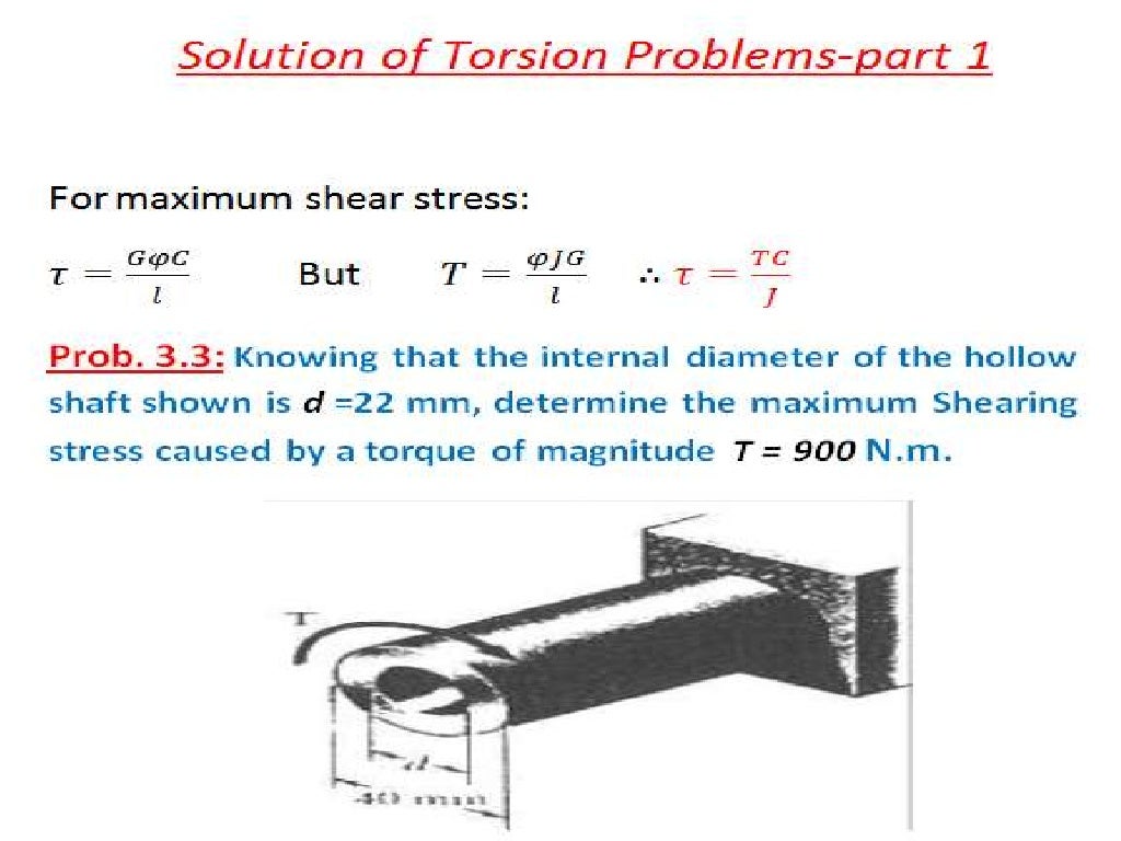 Torsion problems& answers part 1