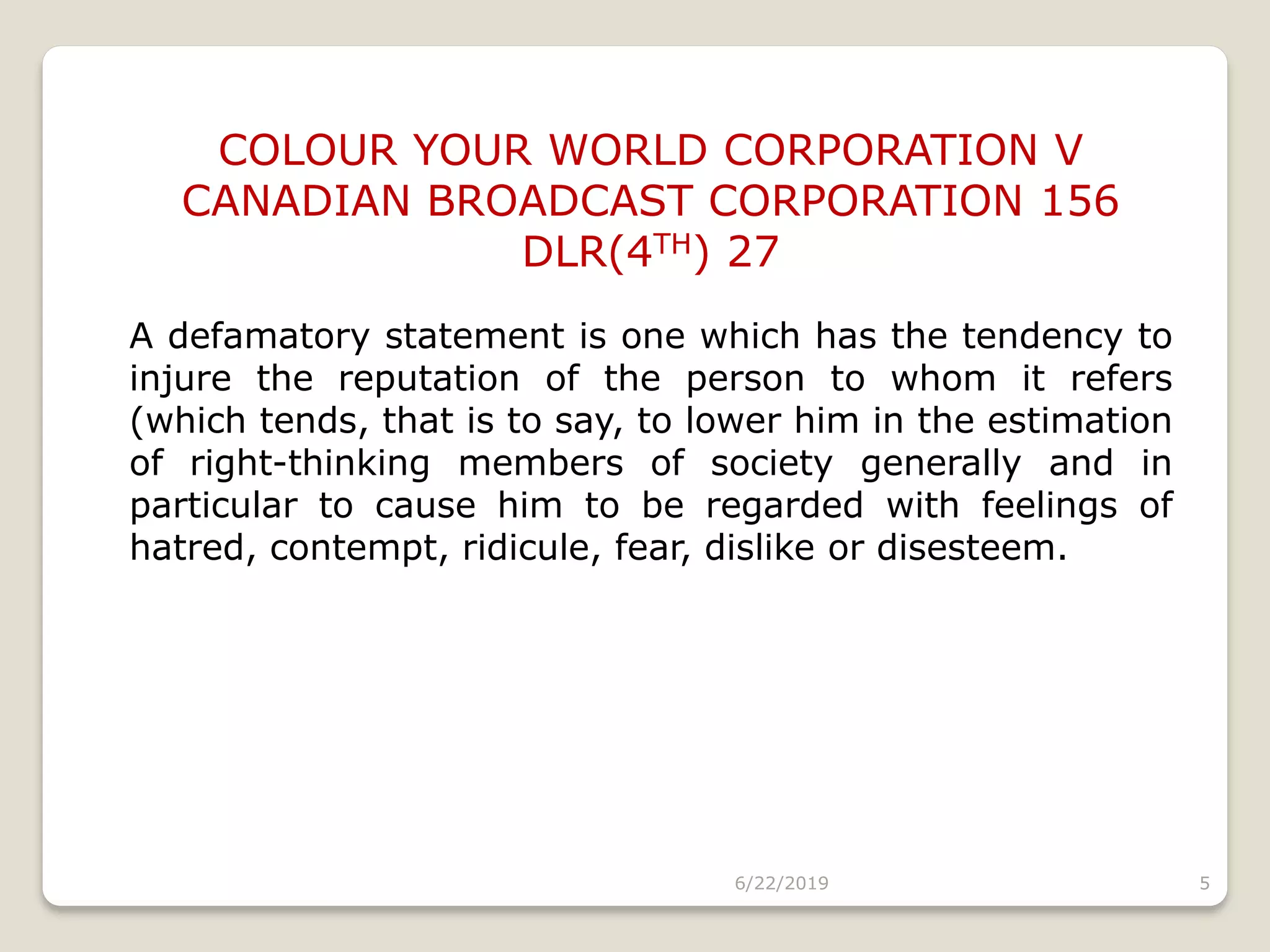 Tort - Fitnah dan pembelaan (Defamation and defense) | PDF