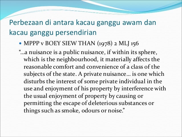 Tort Kacau Ganggu Nuisance