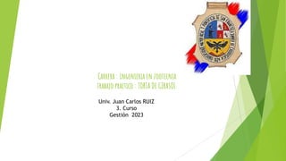 Carrera : ingenieria en zootecnia
trabajo practico : TORTA DE GIRASOL
Univ. Juan Carlos RUIZ
3. Curso
Gestión 2023
 