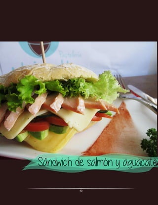 40
Sándwich con pan Campesino o pan Viennes, salmón
fresco, aguacate, queso sabana, pepino cohombro,
lechuga, aceite de oliva y queso crema. No te pierdas
a este ejemplar de la cocina mediterránea y dale un
toque gourmet a tus reuniones empresariales.
Costos
Puedes escoger entre pan Viennes o pan Campesino
Caja X 6 Unidades $ 58.900
Caja X 12 Unidades $ 112.900
Pan, salmón fresco, lechuga, queso sabana,
queso crema y aceite de oliva.
* Ten en cuenta que si tu evento necesita una mayor
cantidad, contáctanos y te enviaremos una cotización.
 