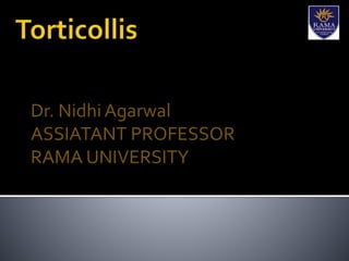 Dr. Nidhi Agarwal
ASSIATANT PROFESSOR
RAMA UNIVERSITY
 