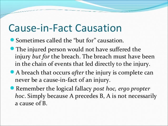 What Is Meant By Causation In Fact? – BAHG
