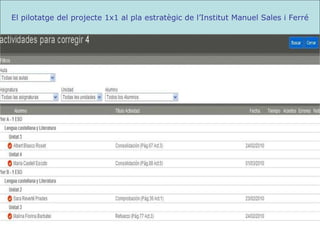 El pilotatge del projecte 1x1 al pla estratègic de l’Institut Manuel Sales i Ferré 