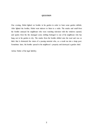 Tort Tutorial Answer Question 5