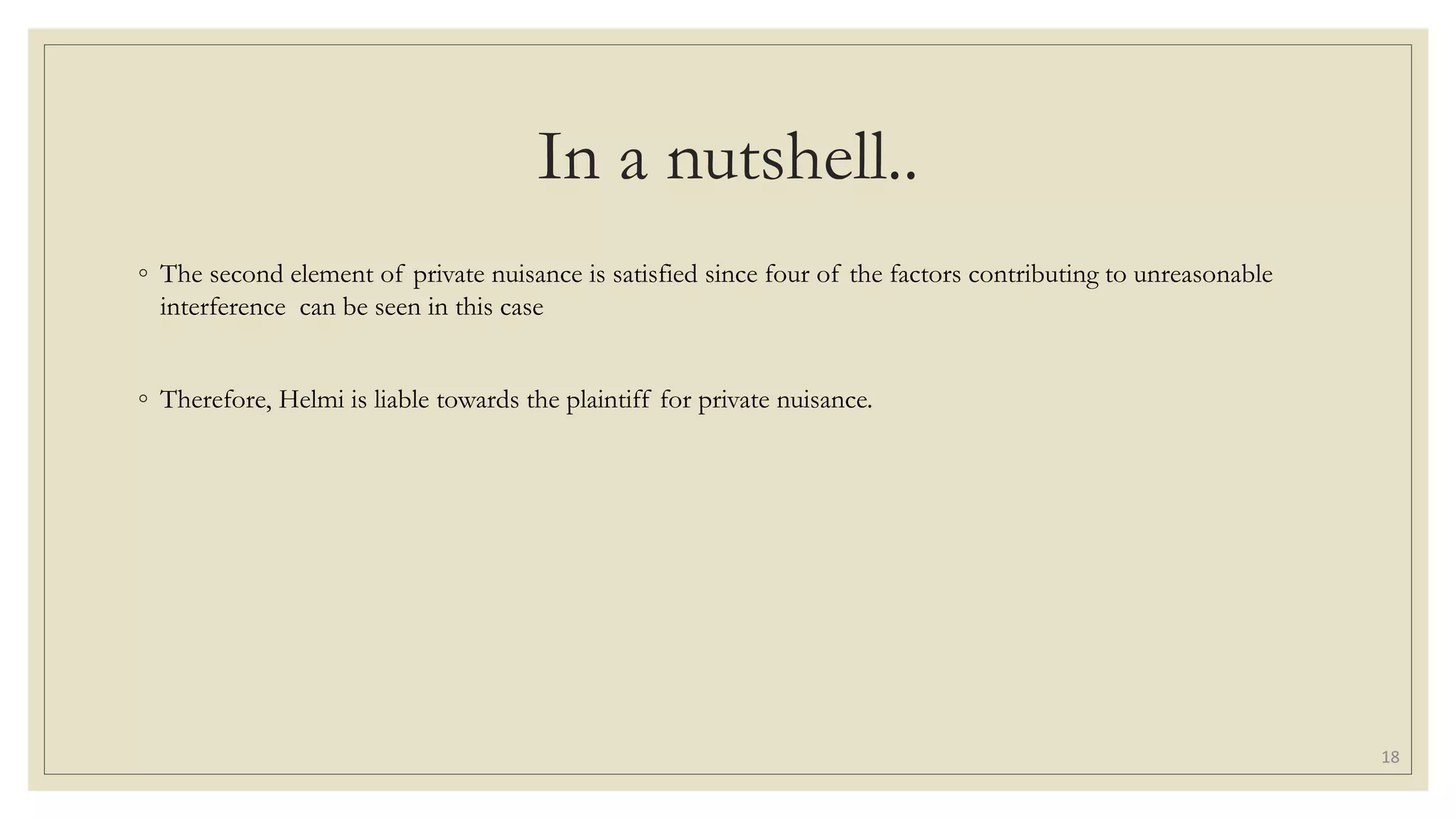 Tort Tutorial Answer Question 5 (Slides)