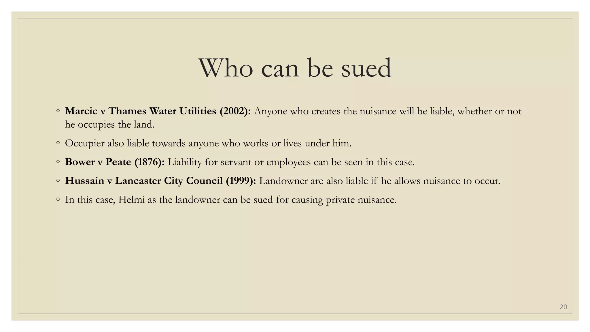 Tort Tutorial Answer Question 5 (Slides)