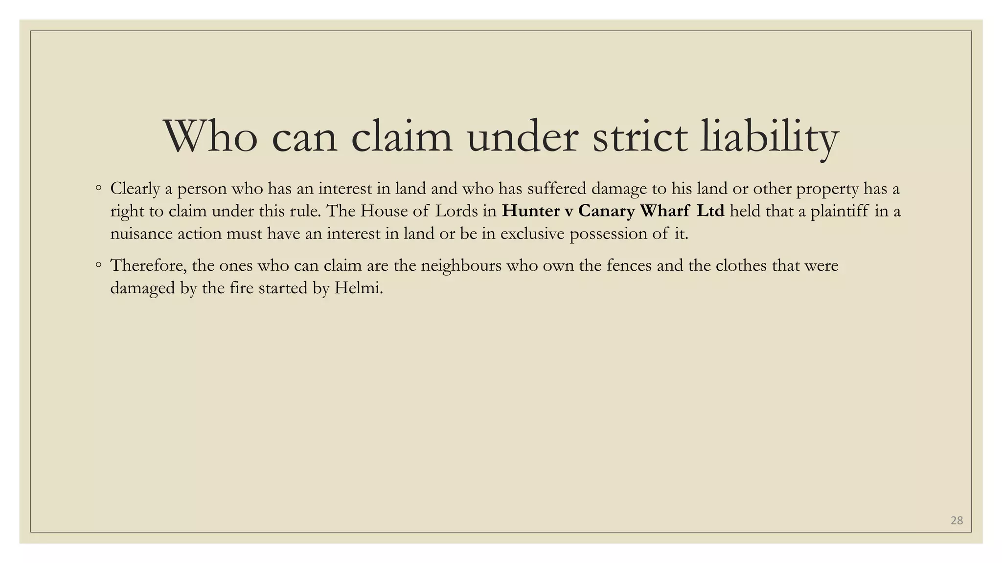 Tort Tutorial Answer Question 5 (Slides)