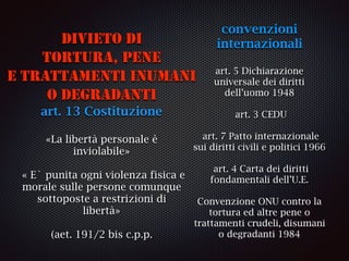 Ad eruendam veritatem. La tortura di Stato in Italia. Torture as a state crime.