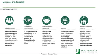 Programma Llo Prof. Tisone Programma Rettore 2019-2025 Università Tor Vergata | PPTX