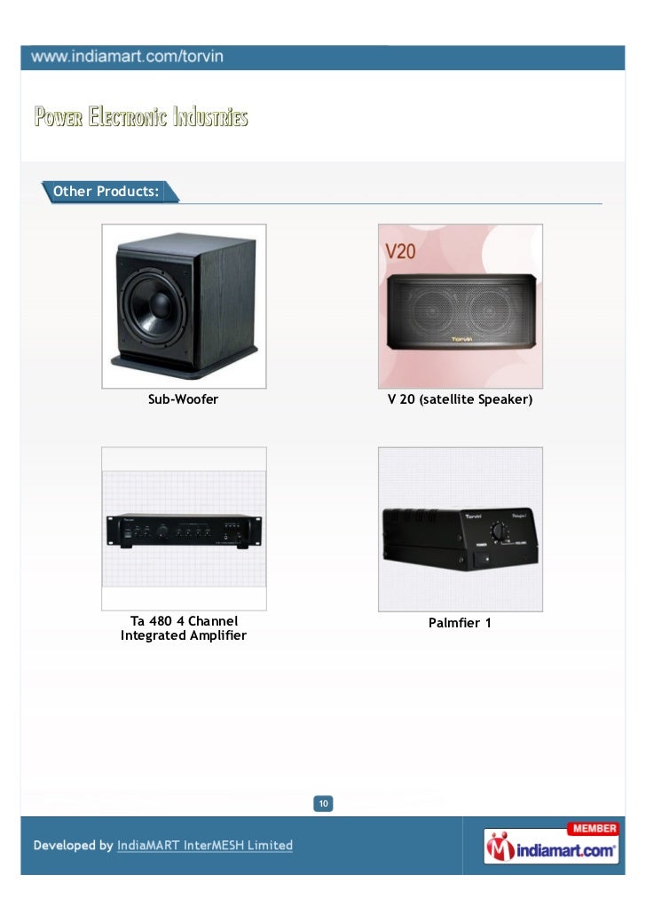 Power Electronic Industries, Chennai, Speakers