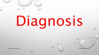 Diagnosis
3/18/2018Physio-Ortho meeting
 