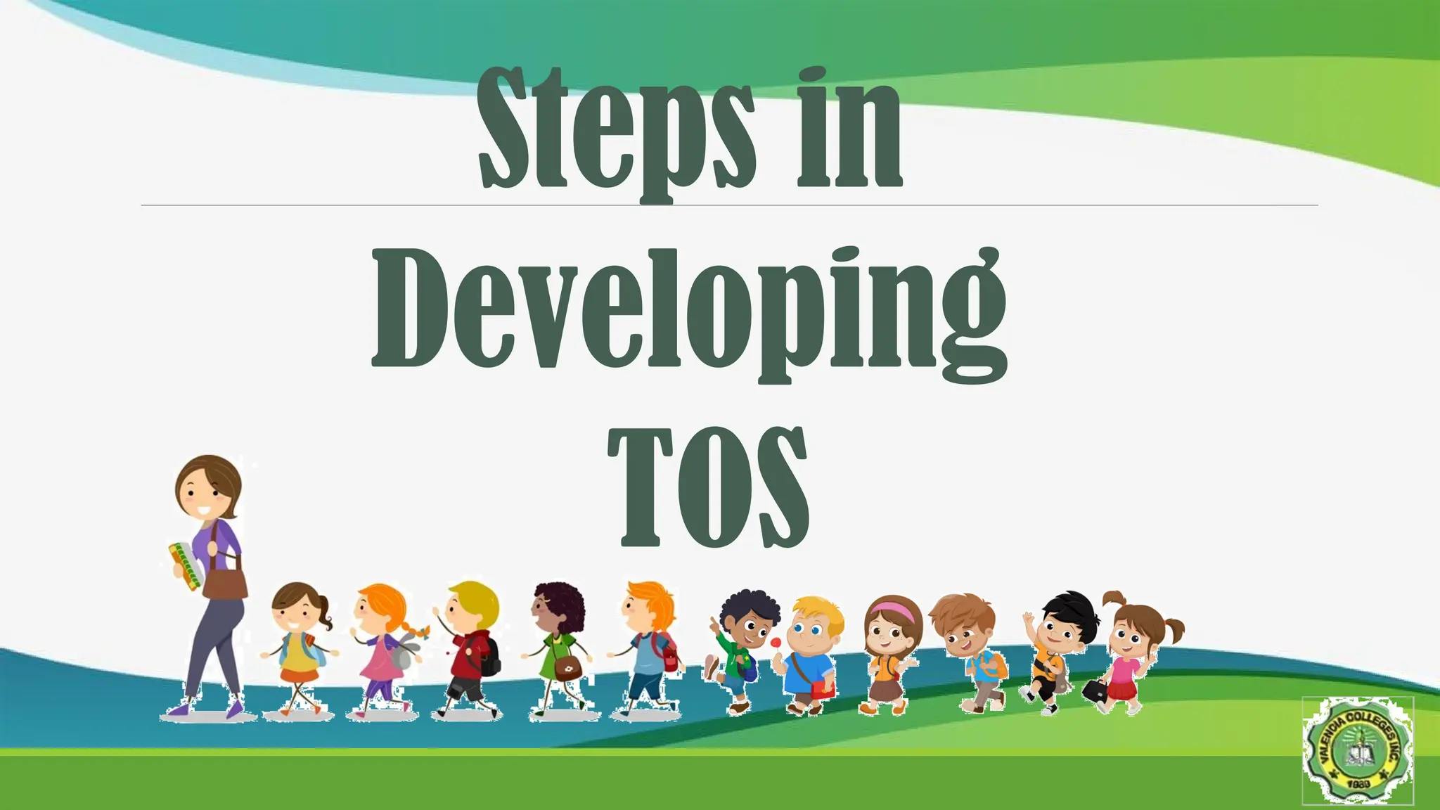 Steps in
Developing
TOS
 