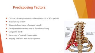 Thoracic Outlet Syndrome (TOS) a group of disorders that occur when ...