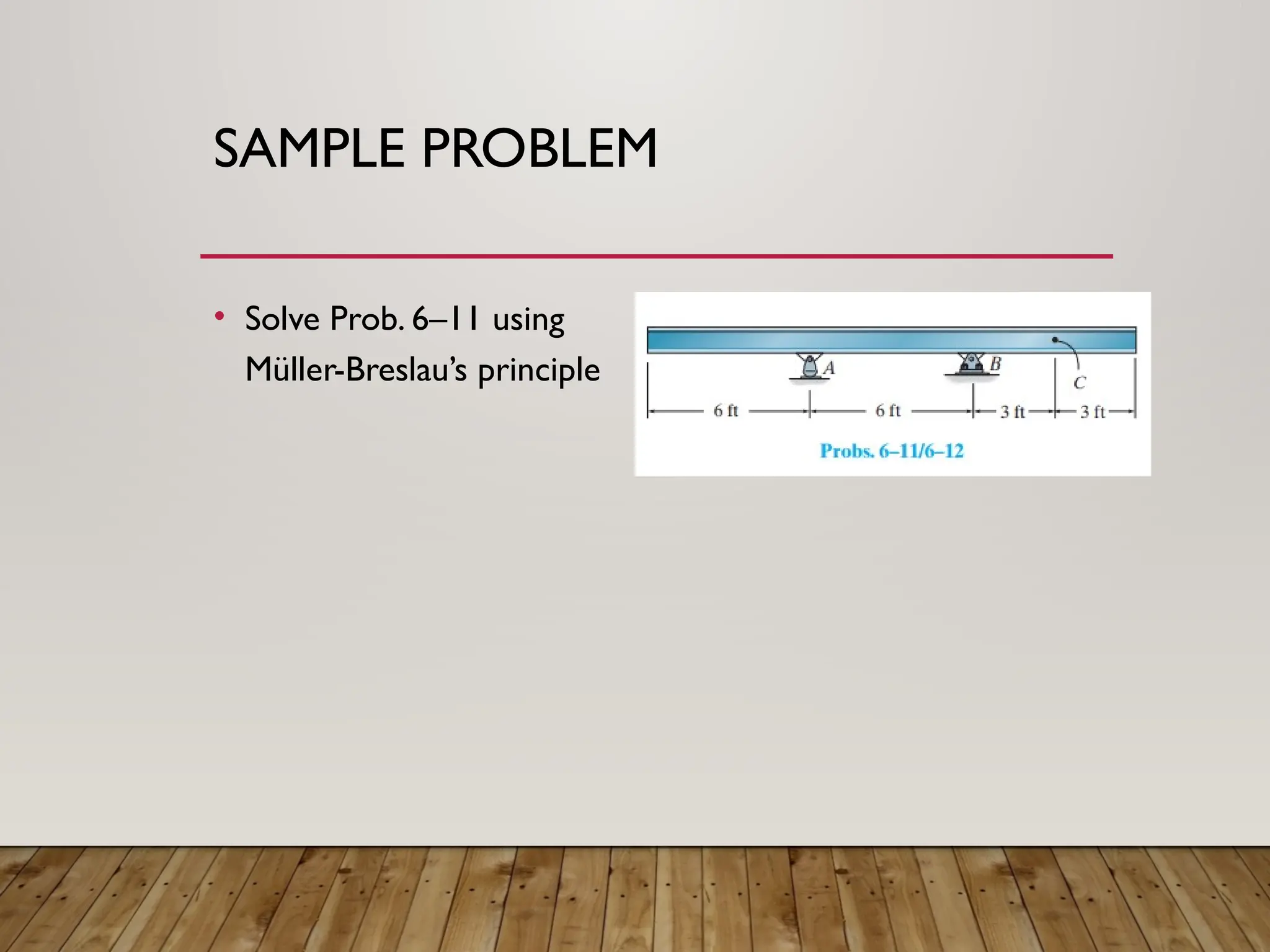 SAMPLE PROBLEM
• Solve Prob. 6–11 using
Müller-Breslau’s principle
 