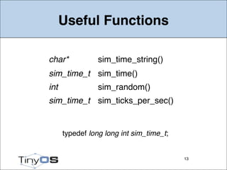 TinyOS 2.1 Tutorial: TOSSIM