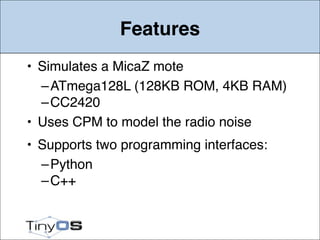 TinyOS 2.1 Tutorial: TOSSIM