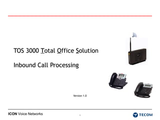 TOS 3000  T otal  O ffice  S olution  Inbound Call Processing Version 1.0 