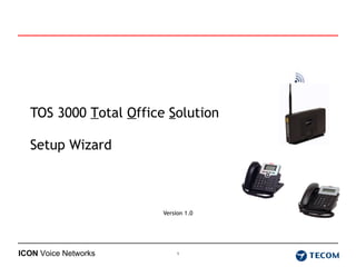 TOS 3000  T otal  O ffice  S olution  Setup Wizard Version 1.0 