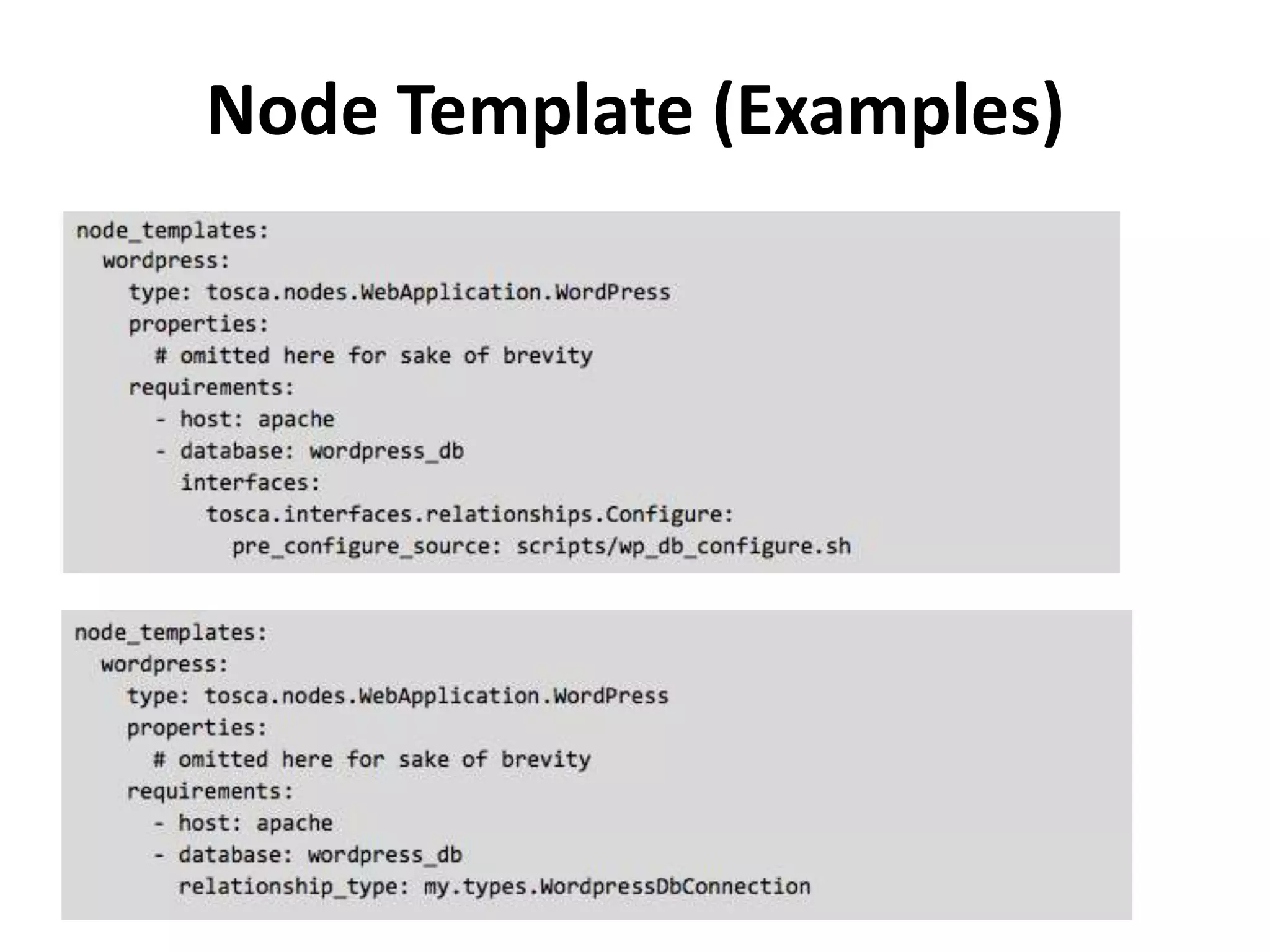 Node Template (Examples)
 