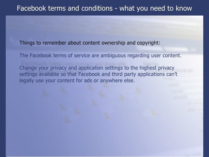 Facebook Terms of Service Primer