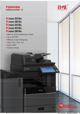 Toshiba E-Studio 2518, 3018A, 4518A Series Brochure