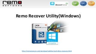 Remo Recover Utility(Windows)
http://remorecover.com/windows/toshiba-hard-drive-recovery.html
 