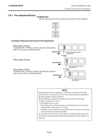 도시바프린터 TEC B-EX4T2 열전사감열 바코드프린터 매뉴얼 | PDF