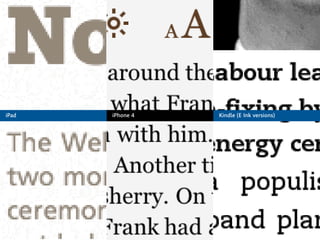 iPad Kindle (E Ink versions)iPhone 4
 