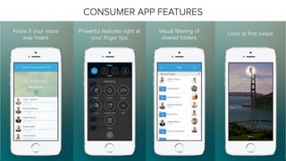 CONSUMER APP FEATURES
 
