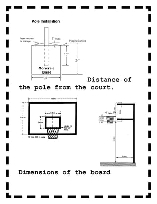 Distance of
the pole from the court.




Dimensions of the board
 