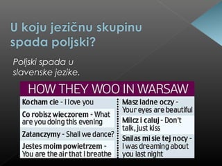 Poljski spada u
slavenske jezike.
 