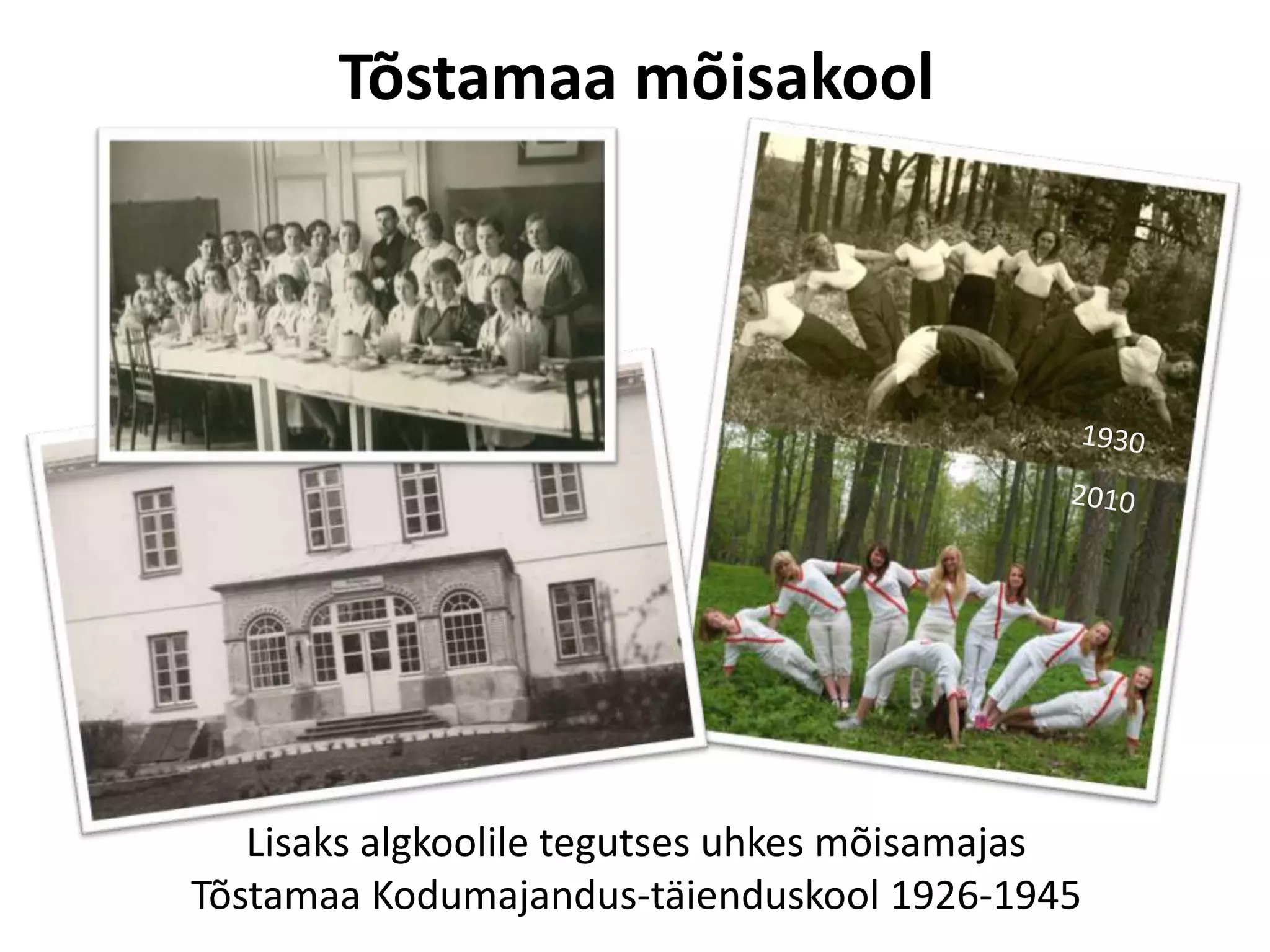 Tõstamaa mõisakool

Lisaks algkoolile tegutses uhkes mõisamajas
Tõstamaa Kodumajandus-täienduskool 1926-1945

 