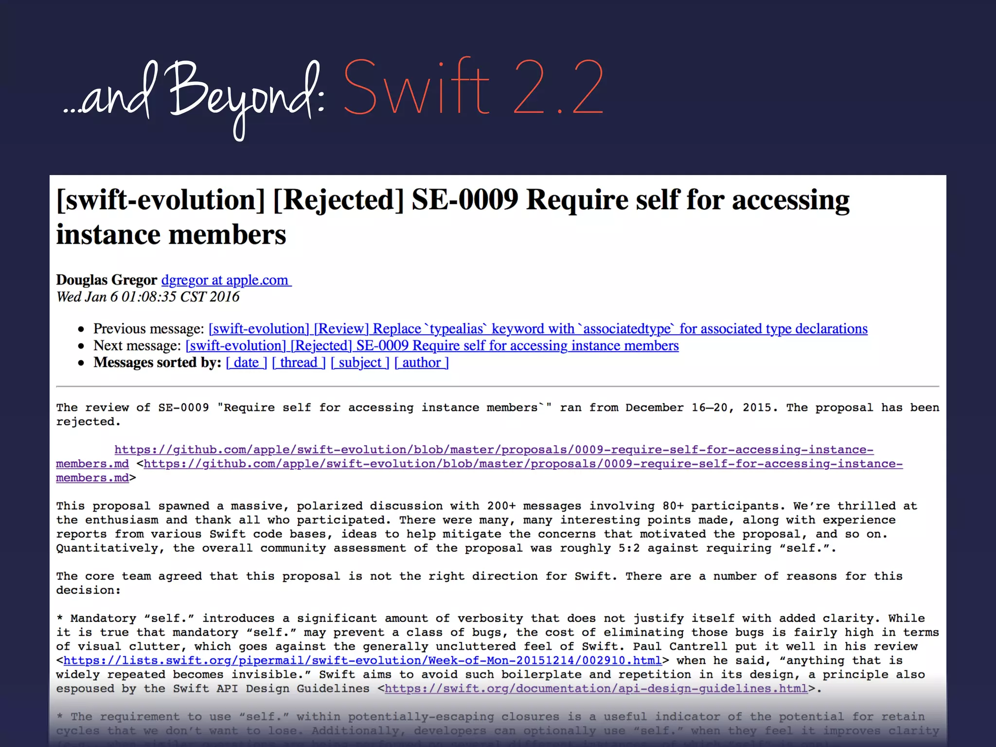 ...and Beyond: Swift 2.2
 
