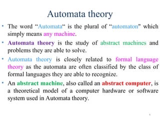 Theory of Complexity and Automata at MWU | PPT