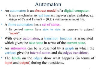 Theory of Complexity and Automata at MWU | PPT