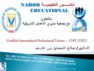 ToT certified International Professional Trainer (CIPT)