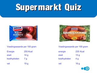Magere rookworst óf Runderrookworst?
Supermarkt Quiz
 