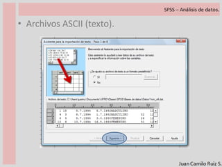 Generalidades.Formato.El formato hace referencia a cómo está expresada o registrada una variable en la matriz de datos. En definitiva se expresa, mediante el formato, en qué tipo de caracteres debe leerse la variable.SEXONúmericoString (Cadena - Alfanumérico)1 = hombre2 = mujerHombreMujerEfectos analíticos.