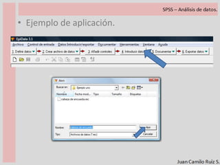 Definición de variables en SPSS.