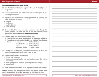 Pre Appointment Checklist.pdf Total hip-replacement-guide | PDF