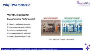 Total Productive Maintenance (TPM): Improve OEE, Reduce Downtime ...